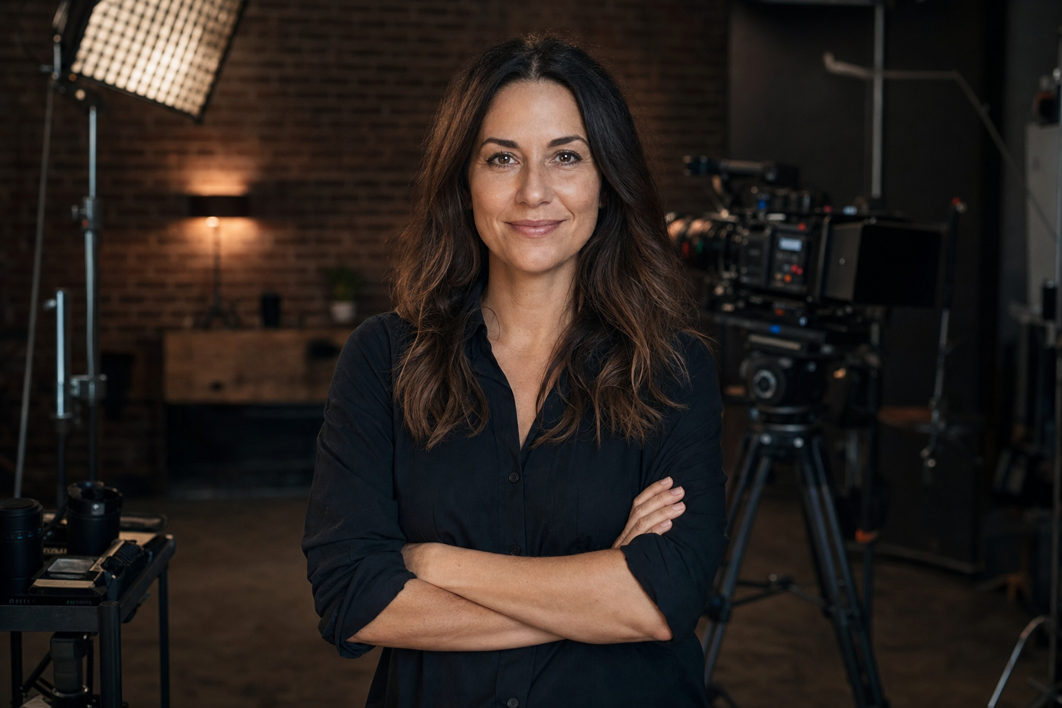 Elena Kowalski, founder of Rushes Video Production, on set in Denver